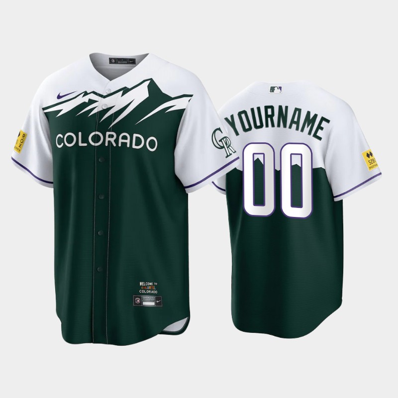 Men's Colorado Rockies Active Player Custom 2022 Green City Connect Stitched Baseball Jersey Men's Colorado Rockies Active Player Custom 2022 Green City Connect Stitched Baseball Jersey